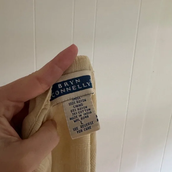 90s Vintage Plaid Yellow Day Sleeveless Dress - Picture 3 of 3